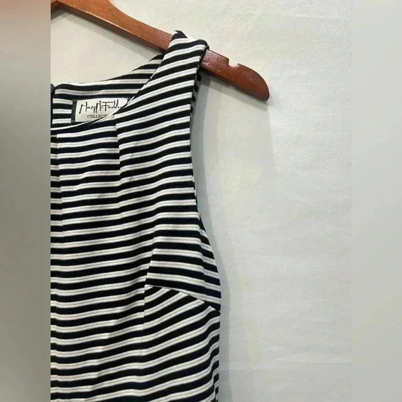 Mary McFadden Black and White Striped Dress - Size Small - Picture 5 of 12